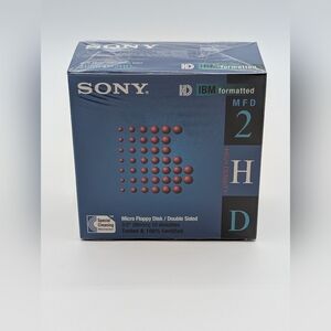 Sony 3.5" Micro Floppy Disk Box with Blue and White Design